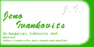 jeno ivankovits business card